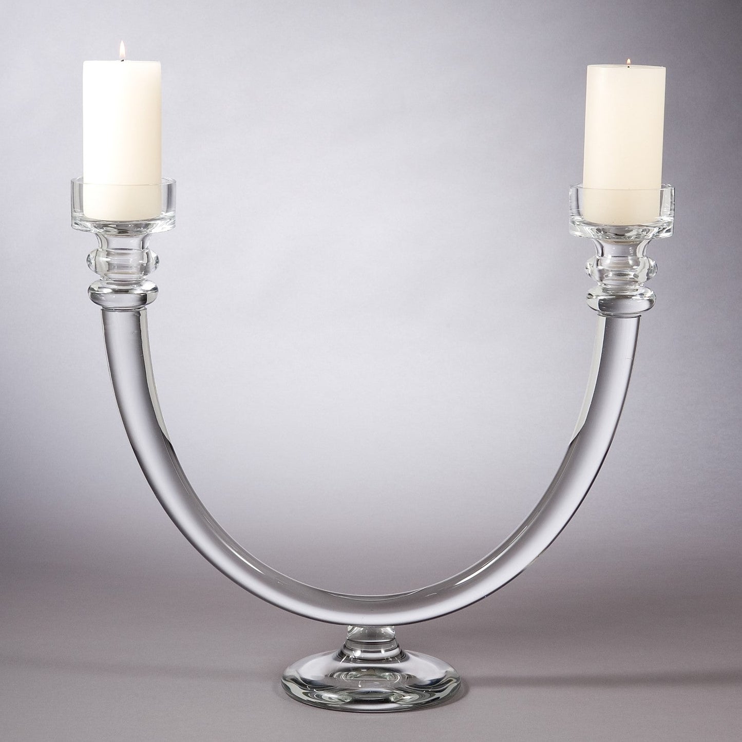 2 Lite Glass Tube Candelabra - The Art of Broken Pieces
