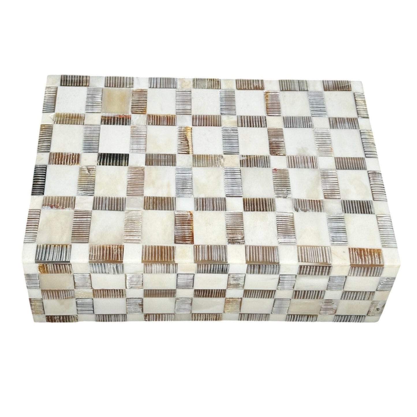 Bone and Horn Checkered Box - The Art of Broken Pieces