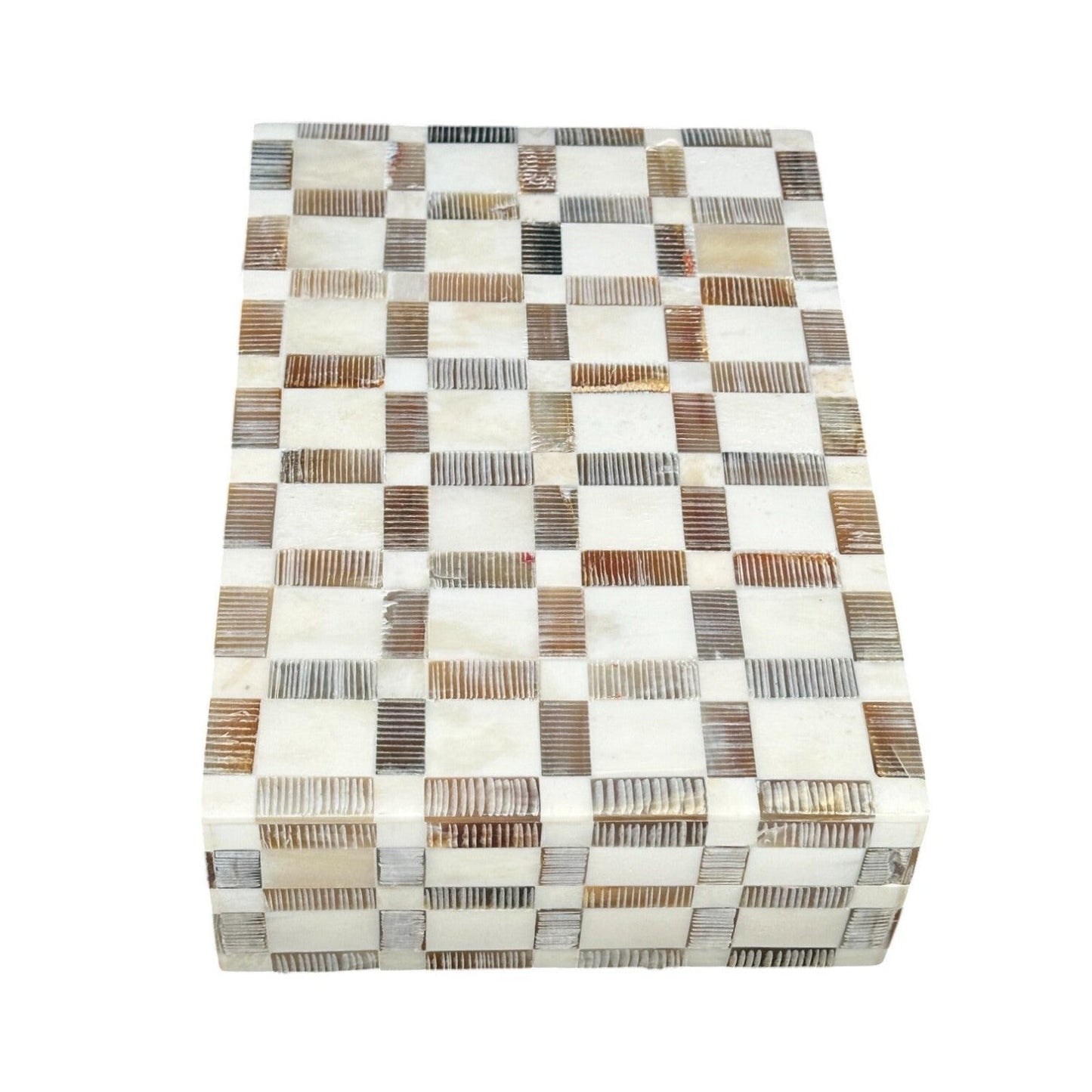 Bone and Horn Checkered Box - The Art of Broken Pieces