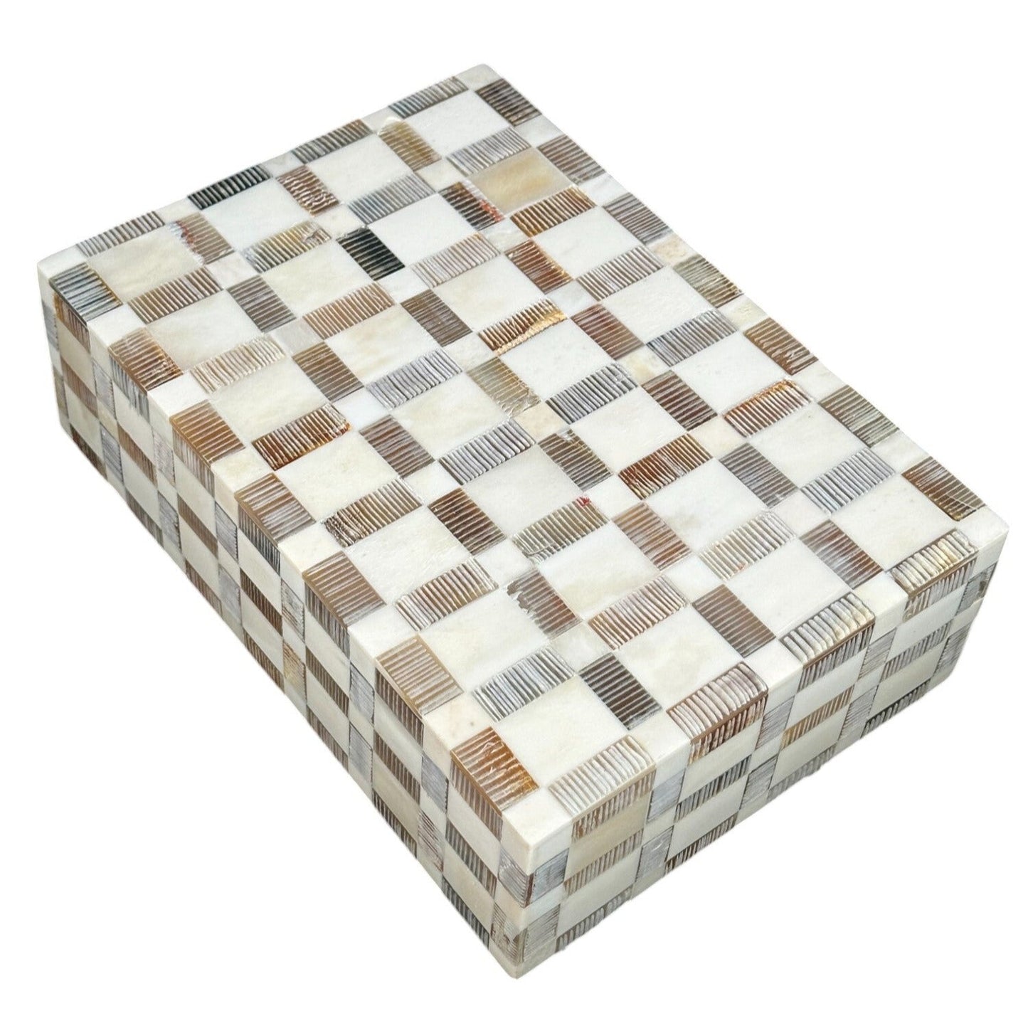 Bone and Horn Checkered Box - The Art of Broken Pieces