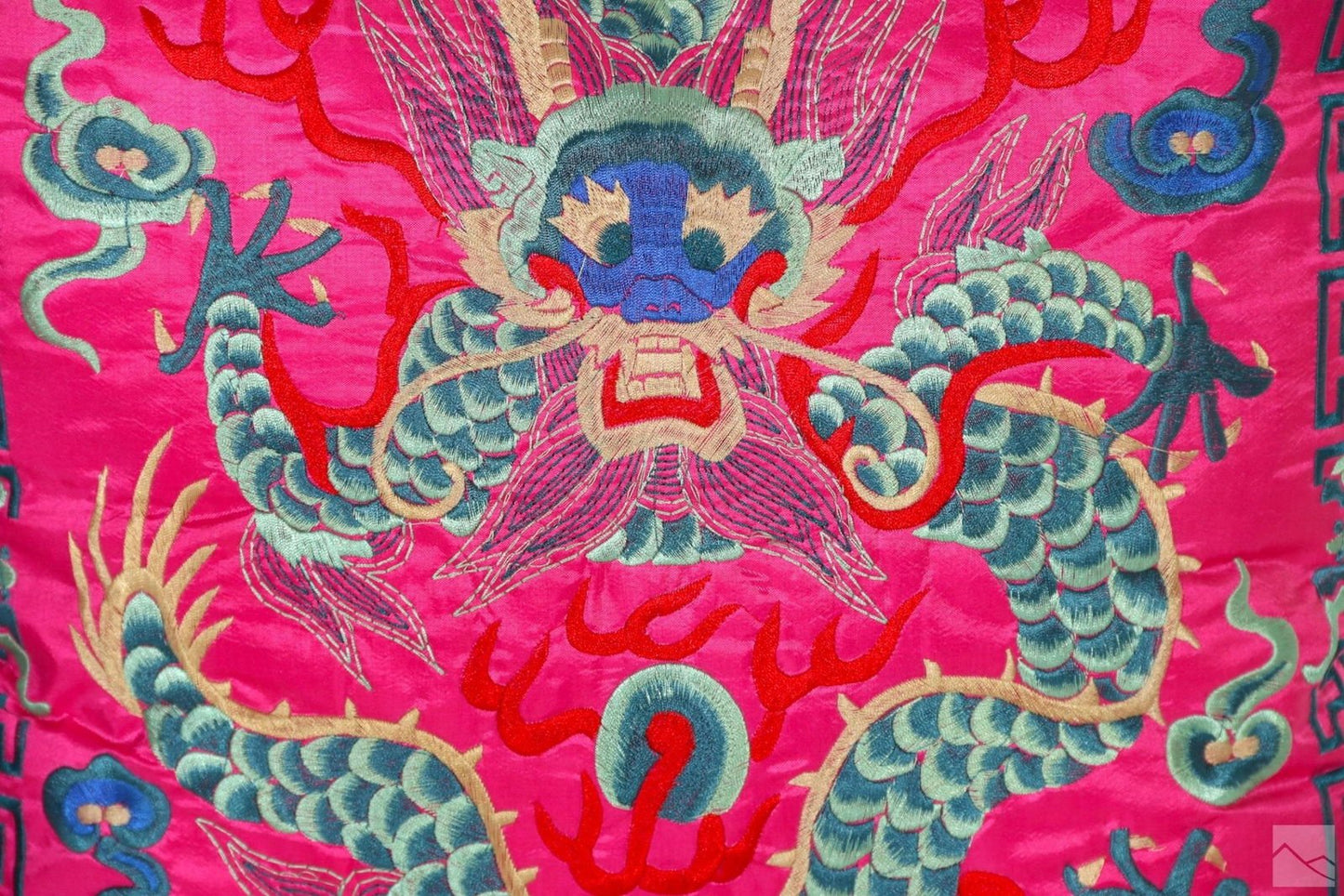 Chinese Pink Silk Imperial Dragon Pillow - The Art of Broken Pieces
