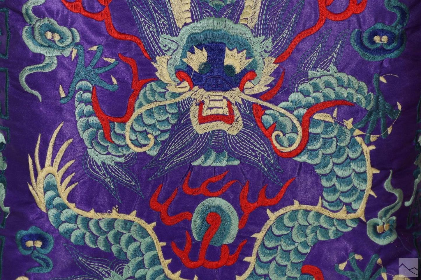 Chinese Purple Silk Imperial Dragon Pillow - The Art of Broken Pieces