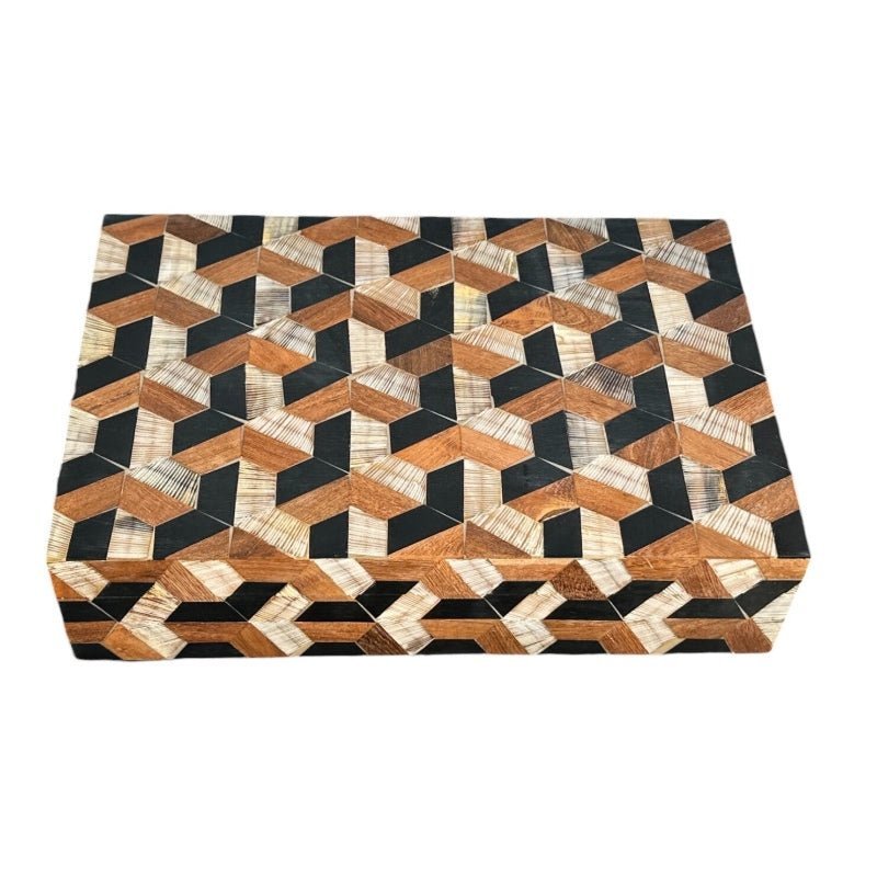 Contemporary Goyard Inspired Bone Box - The Art of Broken Pieces