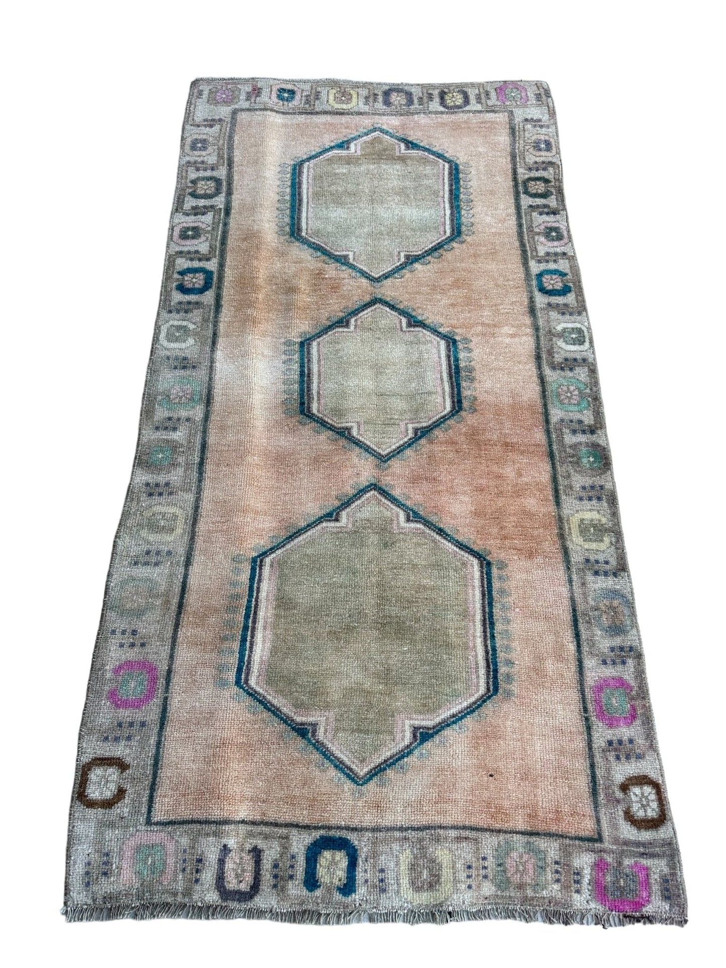 Decorative Turkish Tribal Vintage Rug - The Art of Broken Pieces