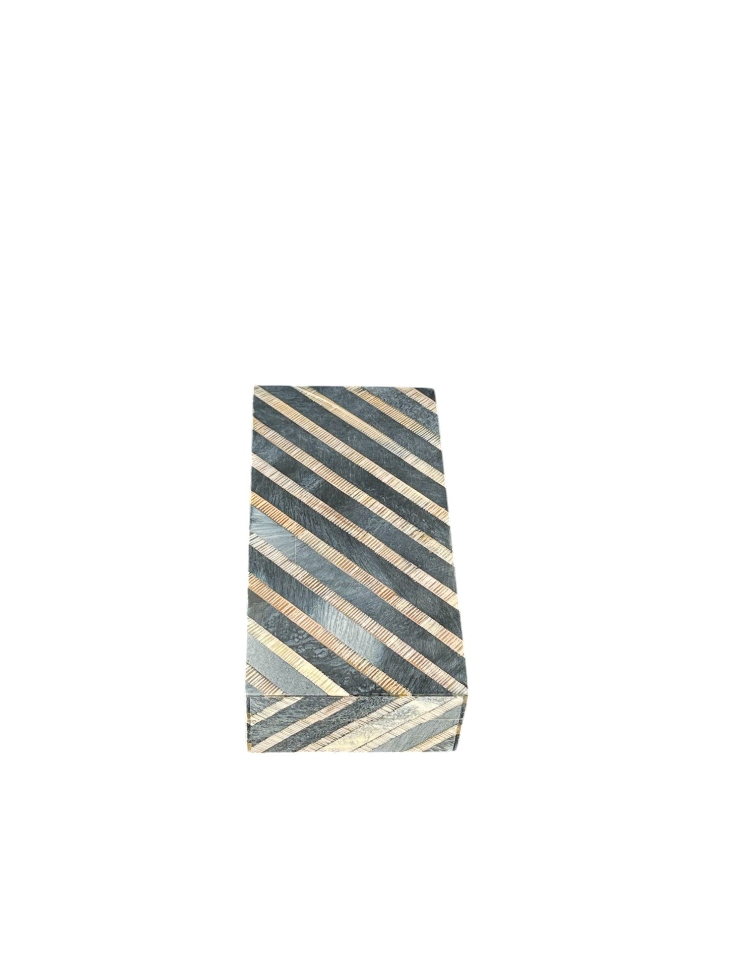 Diagonal Striped Box (Bone/Horn) - The Art of Broken Pieces