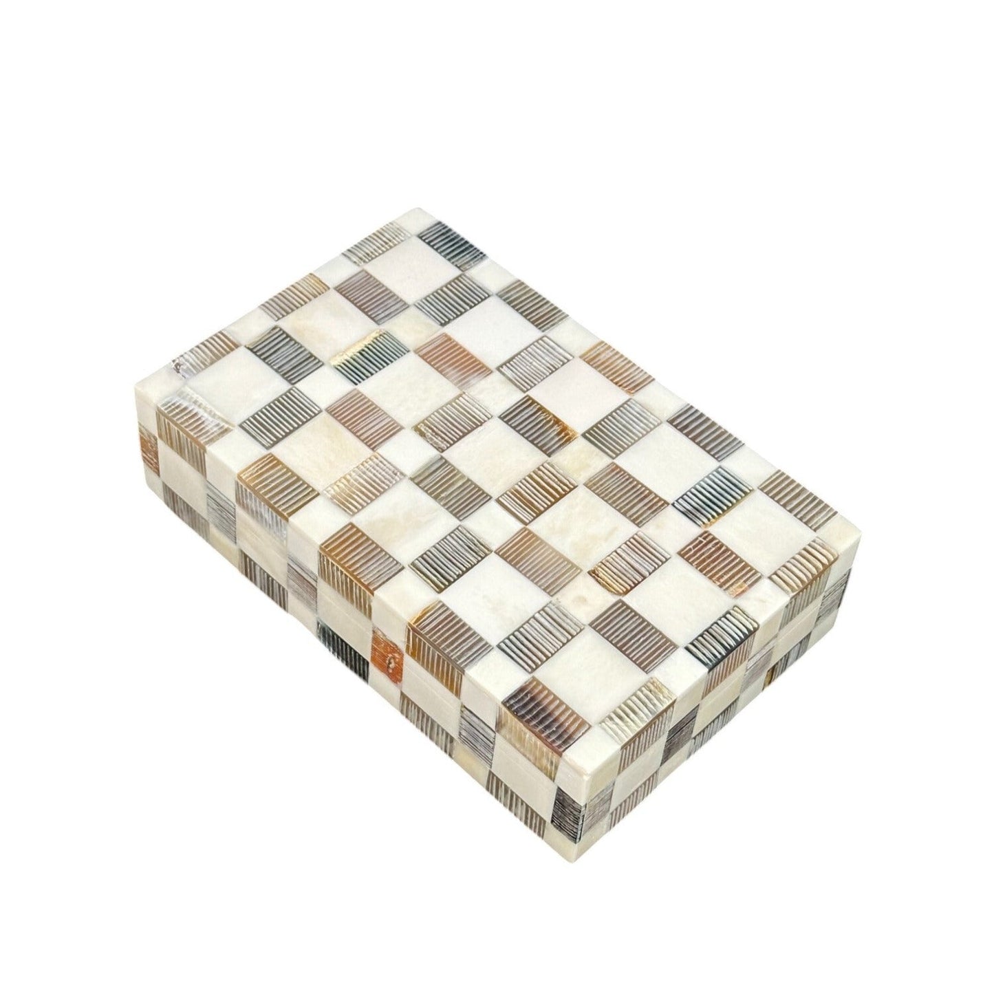 Horn and Bone Checkered Box - The Art of Broken Pieces