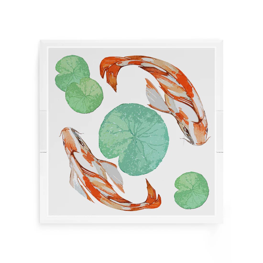 Koi Coral Acrylic Square Decorative Tray - LaFayes