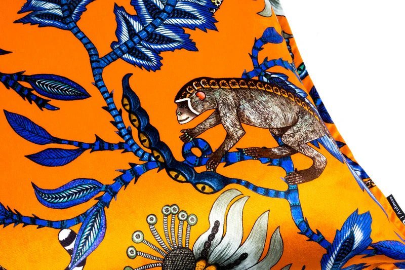 Monkey Bean Pillow - Velvet - Flame - The Art of Broken Pieces