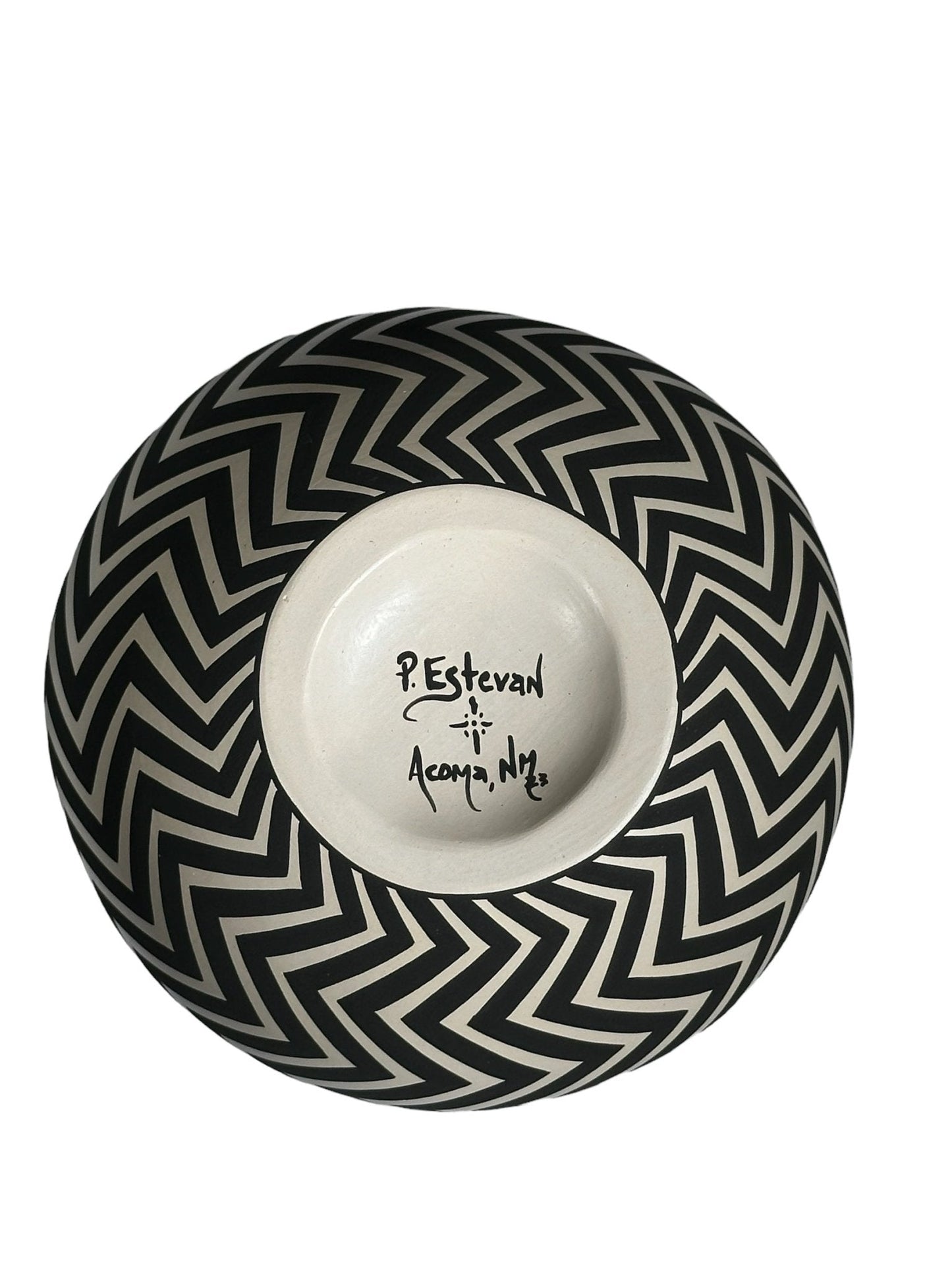 Paula Estevan - Acoma - Black/White Seed Pot - The Art of Broken Pieces