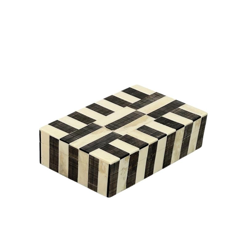 Petite Abstract Domino Horn Box - The Art of Broken Pieces
