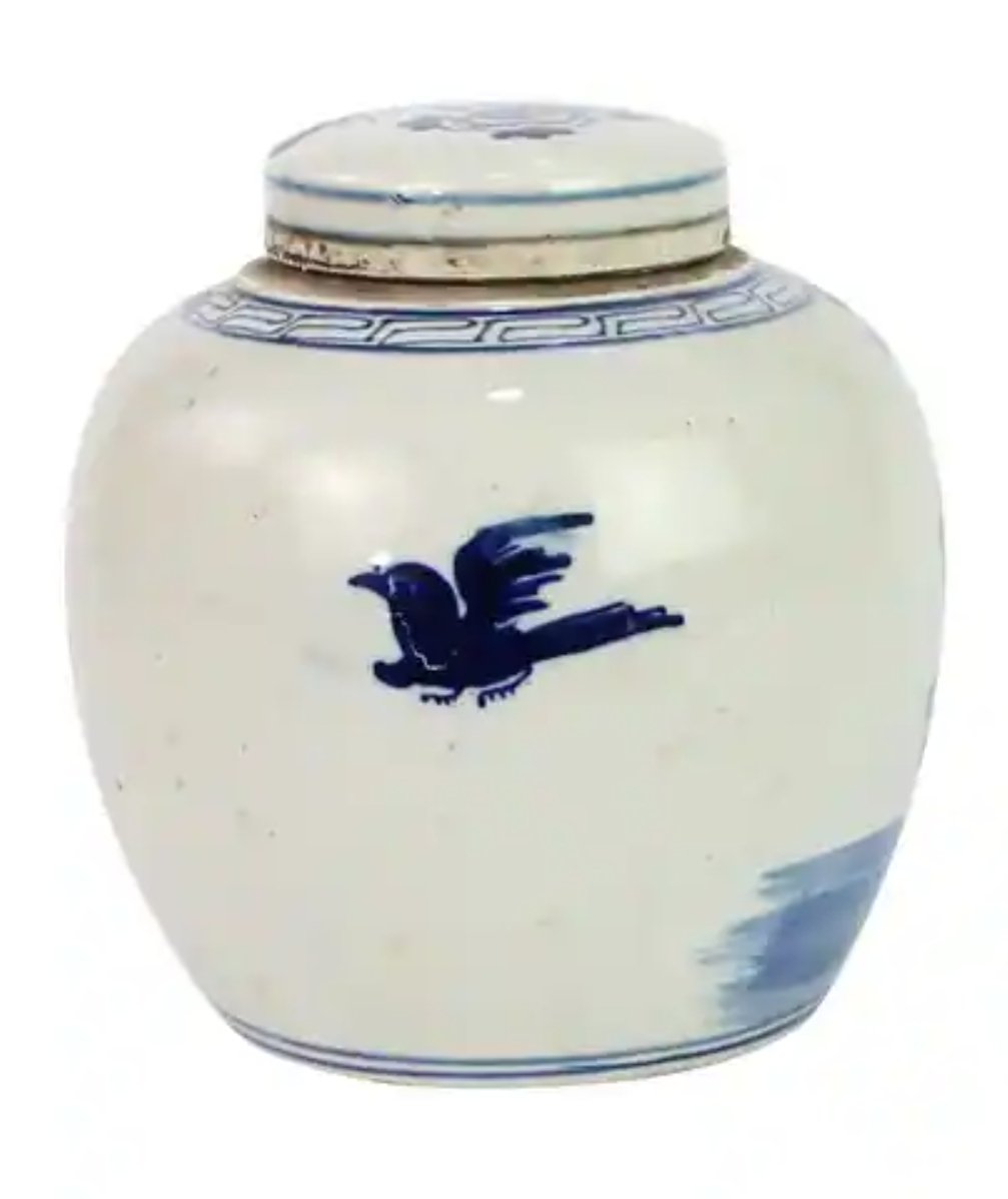 Pheasant with Peony Mini Jar - The Art of Broken Pieces