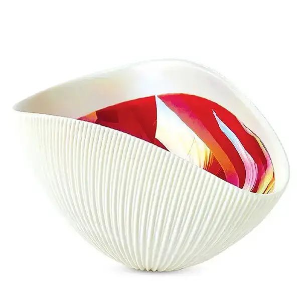 Small Deep Red Pleated Bowl - LaFayes