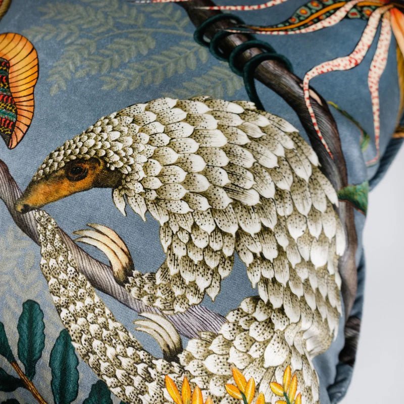 Thanda Pangolin Pillow - Velvet - Ash - The Art of Broken Pieces