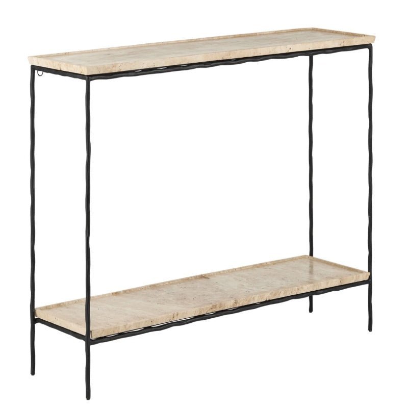 Travertine Console Table - The Art of Broken Pieces