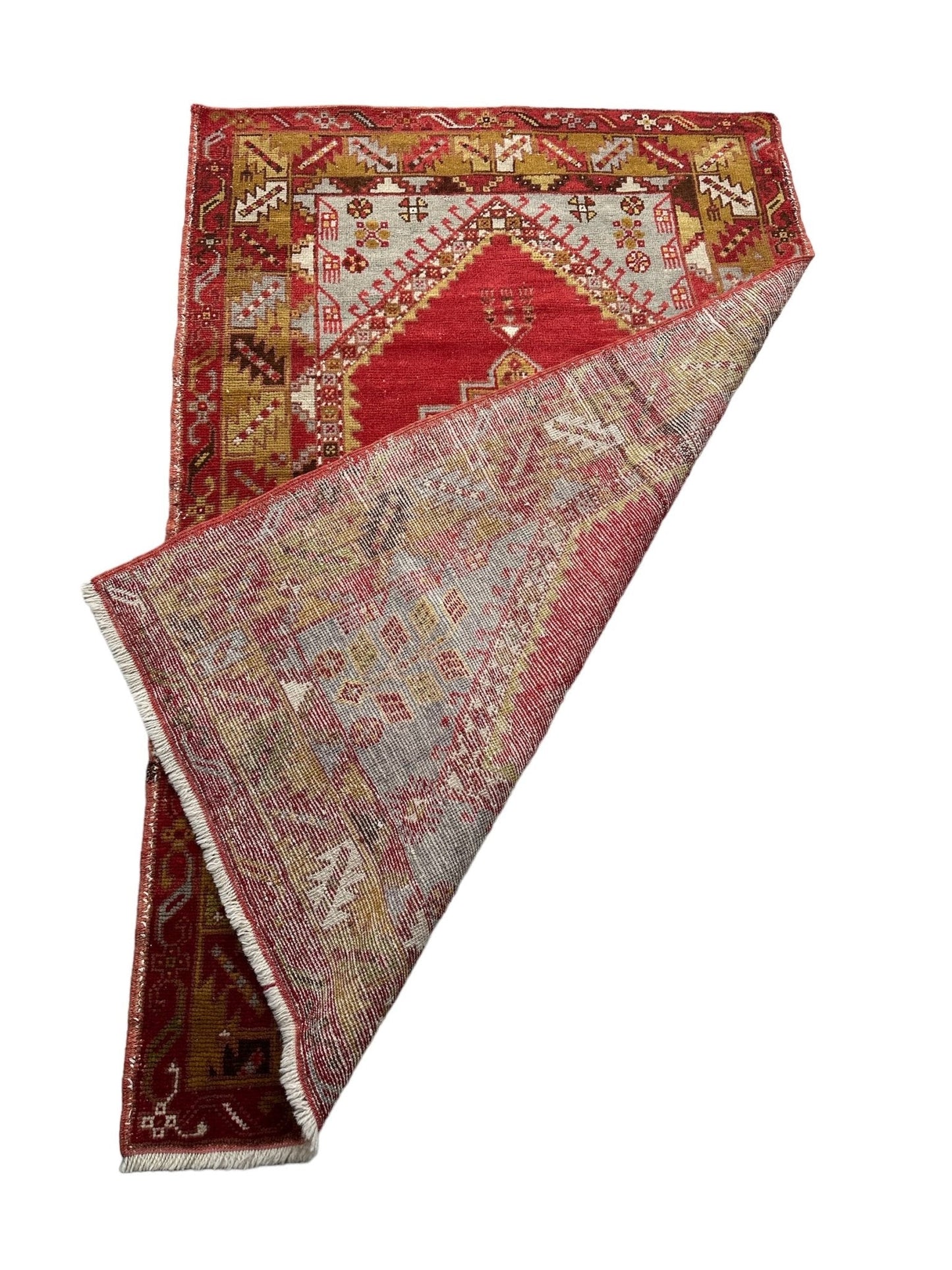 Vintage Turkish Red and Gold Oushak Rug - The Art of Broken Pieces