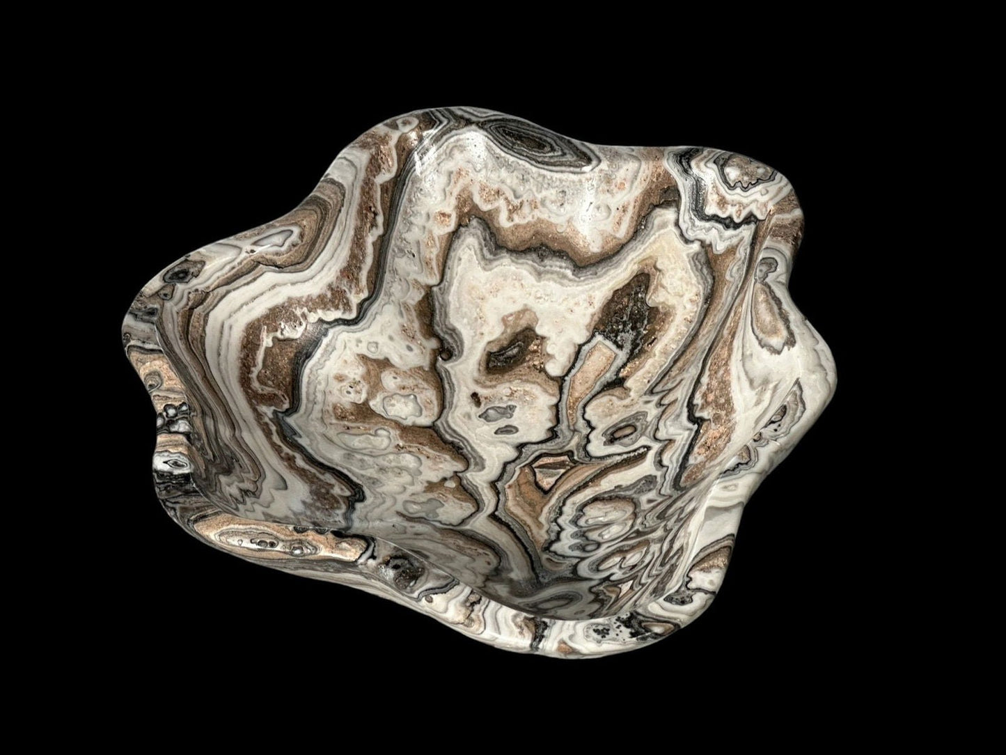 Zebra Style Mexican Agate Bowl - The Art of Broken Pieces