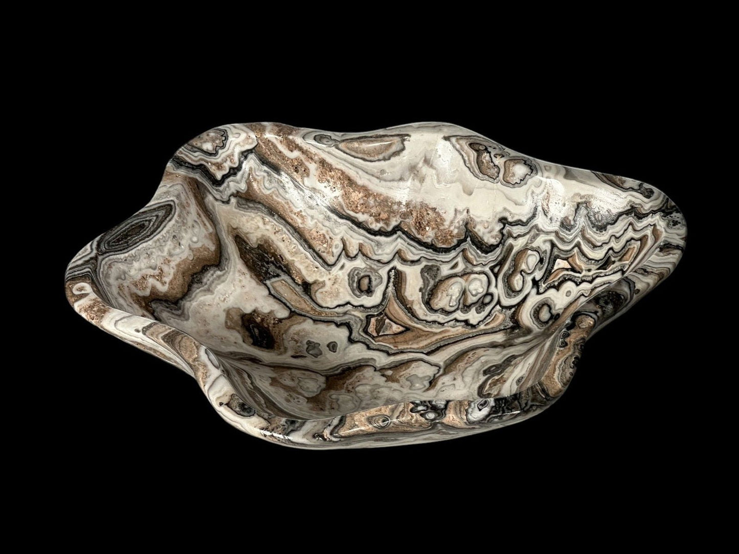 Zebra Style Mexican Agate Bowl - The Art of Broken Pieces