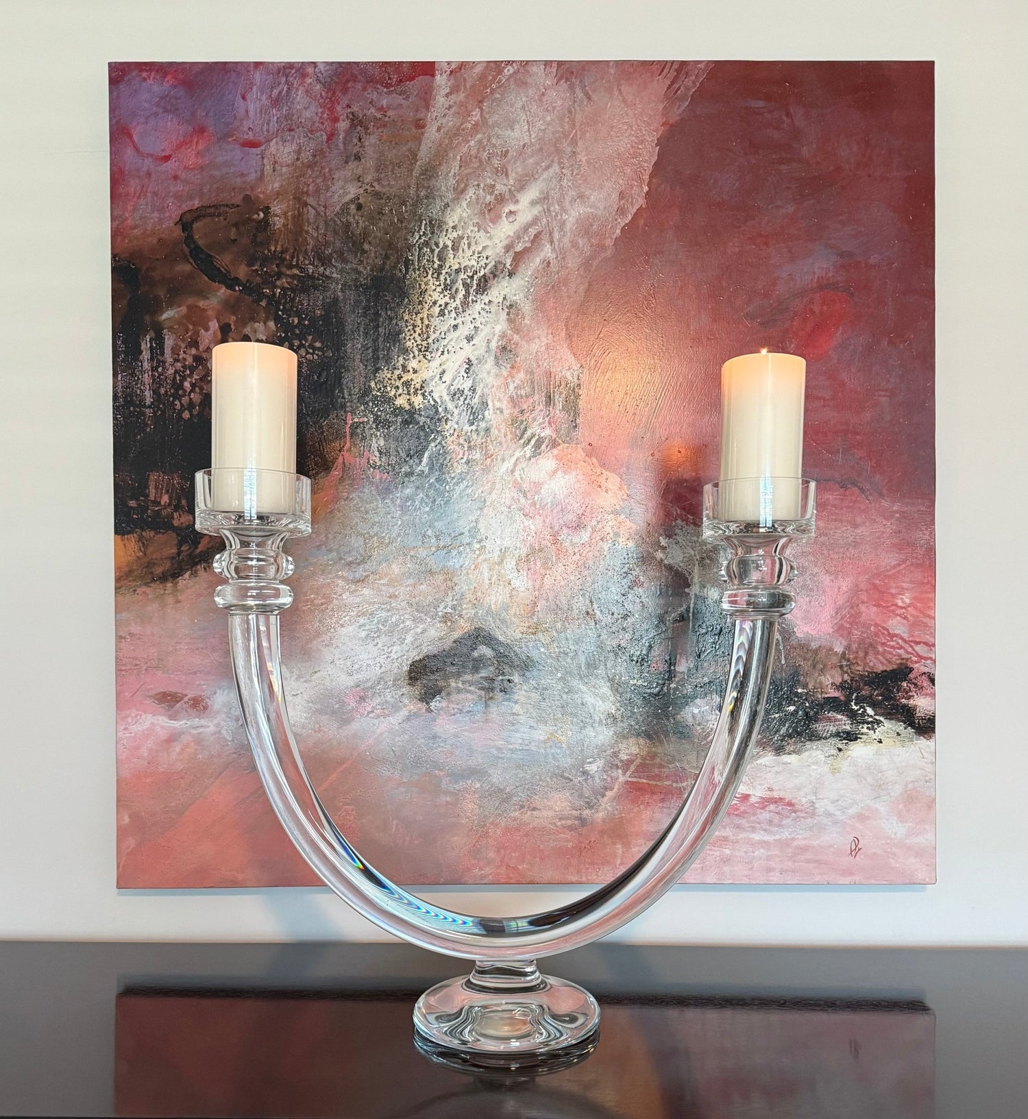 2 Lite Glass Tube Candelabra - The Art of Broken Pieces