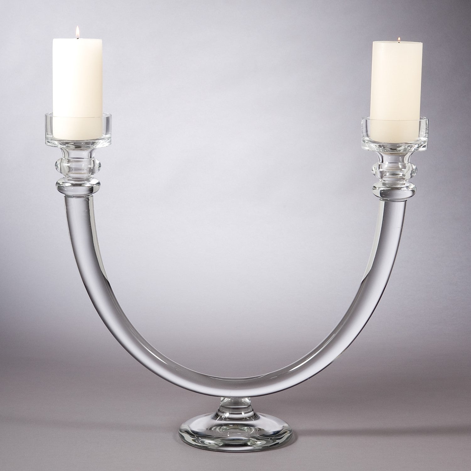 2 Lite Glass Tube Candelabra - The Art of Broken Pieces