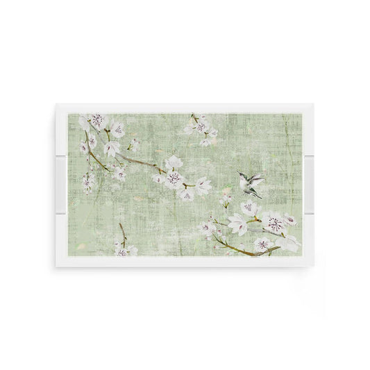 Blossom Fantasia Celadon Acrylic Rectangle Decorative Tray - LaFayes