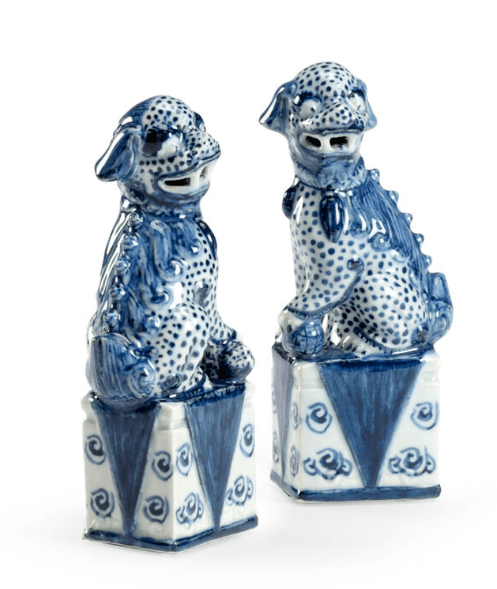 Blue And White Palace Dogs (Pr) - LaFayes