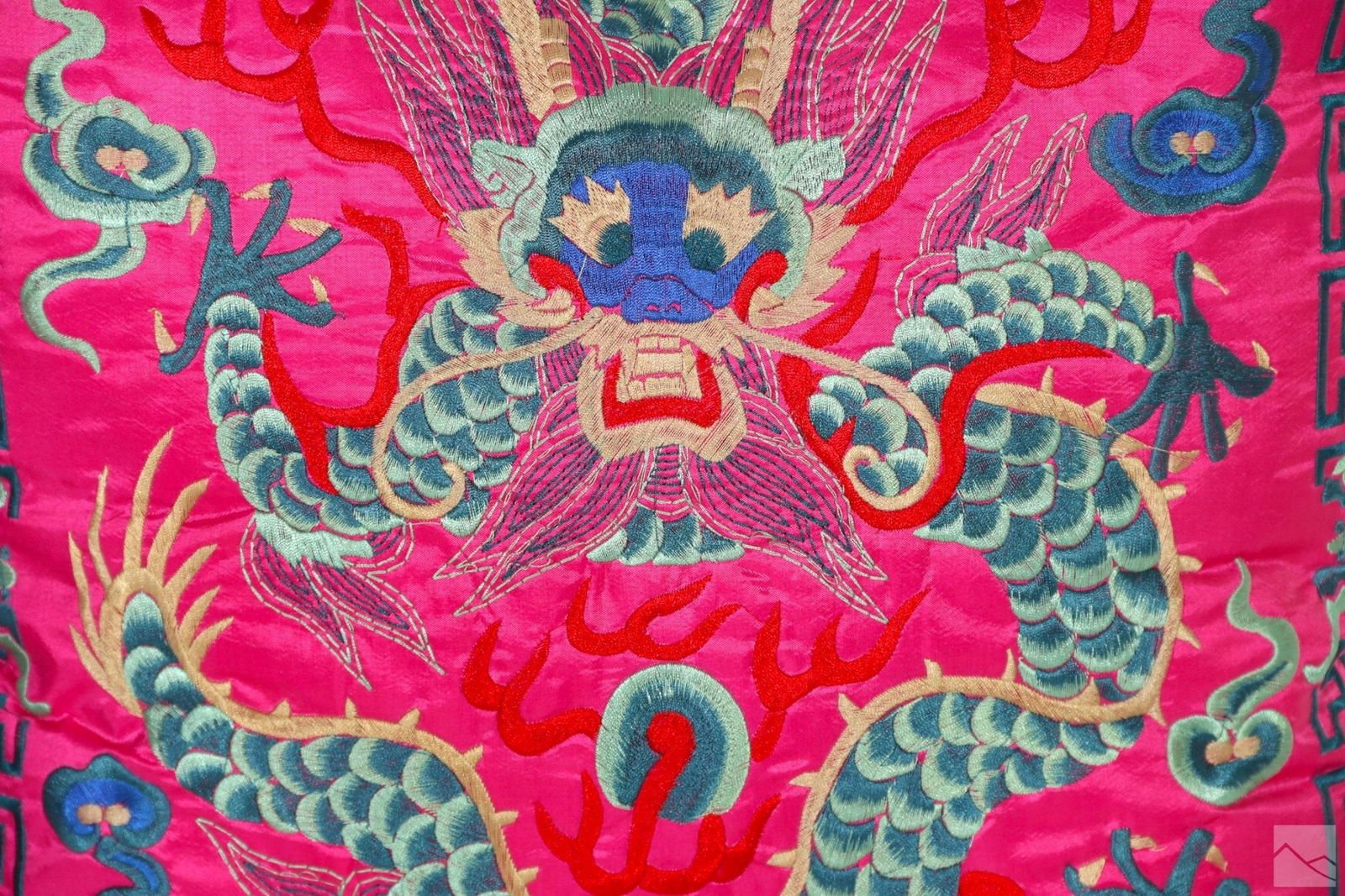 Chinese Pink Silk Imperial Dragon Pillow - The Art of Broken Pieces