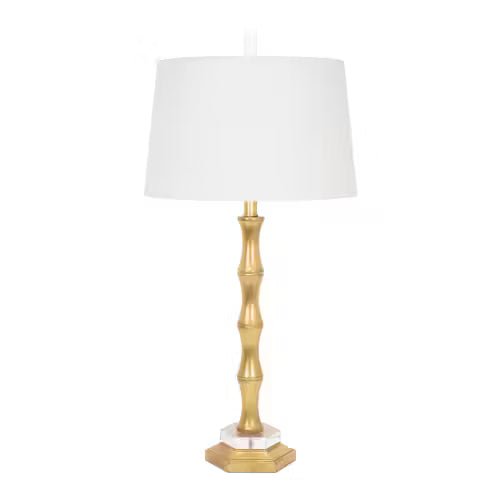 Moso Gold Table Lamp with Blue and Gold Shade