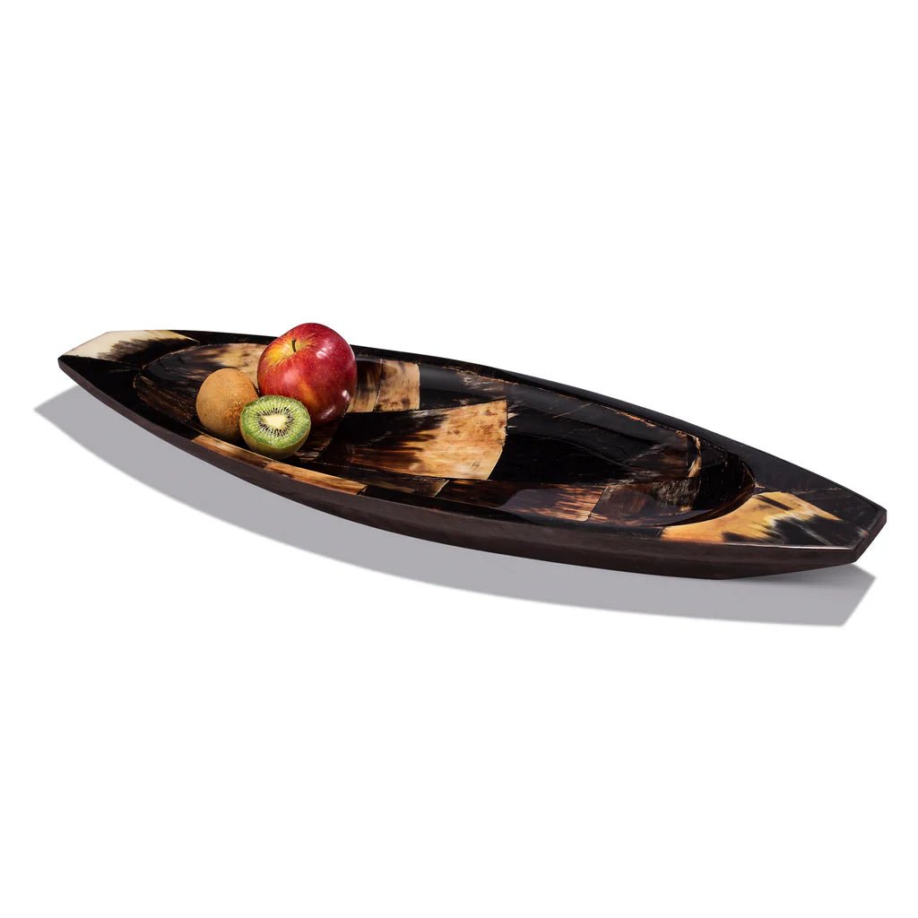 Horn Veneer Oblong Centerpiece Bowl - LaFayes