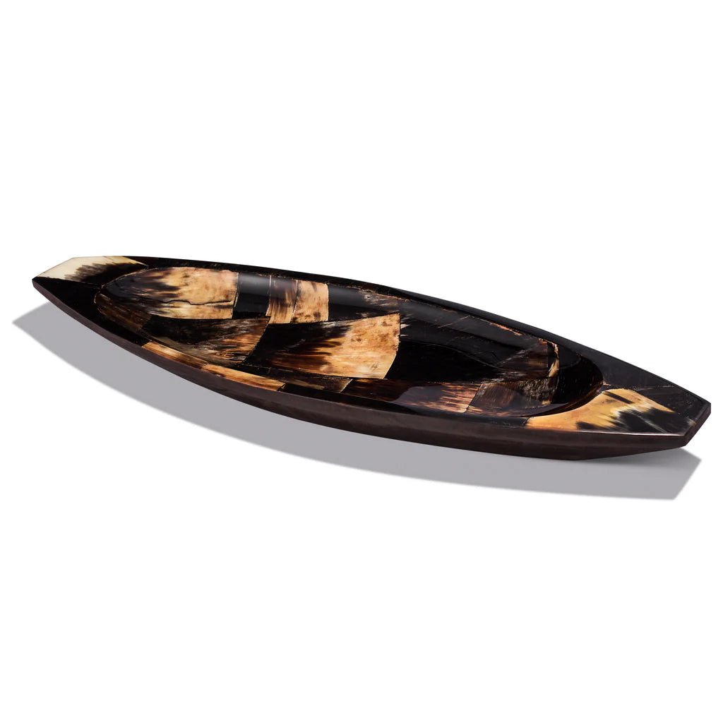 Horn Veneer Oblong Centerpiece Bowl - LaFayes