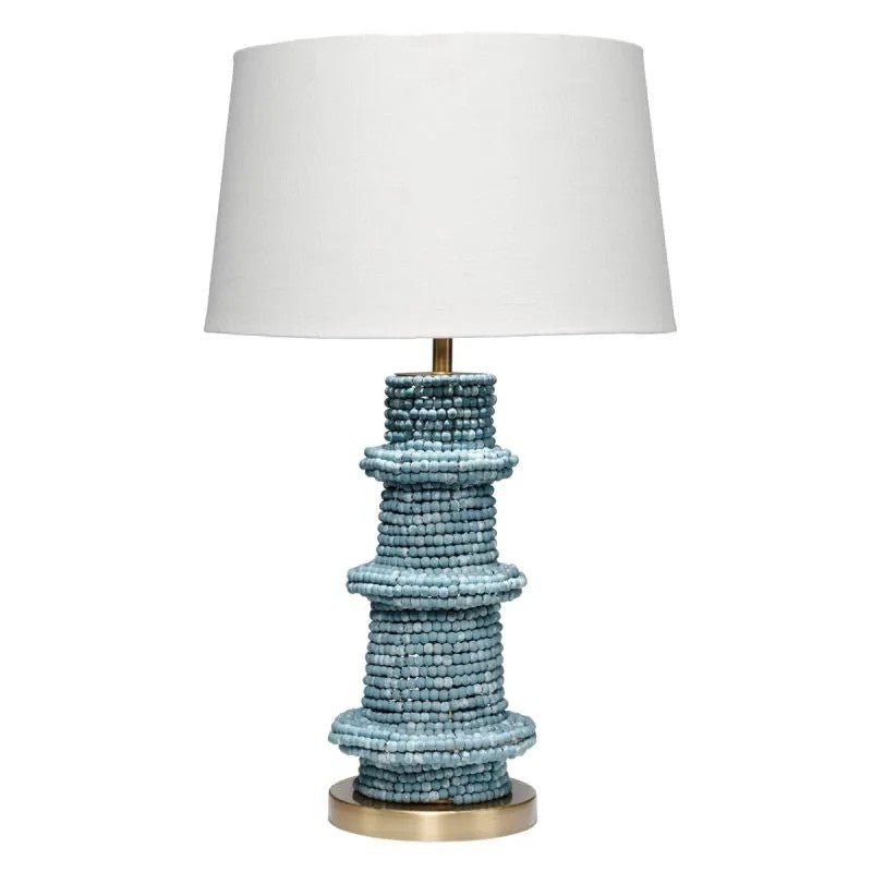 Jamie Young Co Rowan Table Lamp in Blue Wood Beads - LaFayes