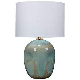 Jamie Young Salvador Ceramic Table Lamp with Linen Shade - LaFayes