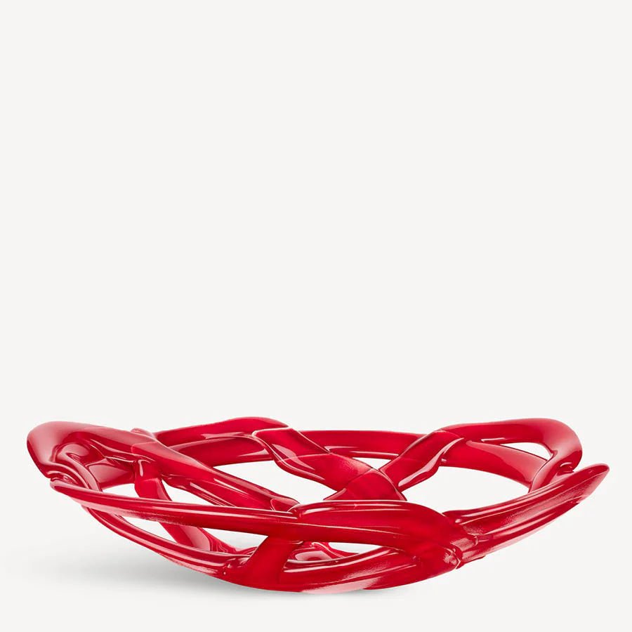 Large Red Basket Art Glass Bowl - LaFayes