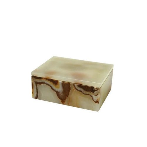 Long Rectangular Onyx Box w Handle 15in - LaFayes