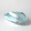 Murano Ivory & Turquoise Feather Swirl Oval Art Glass Bowl (Small) - LaFayes