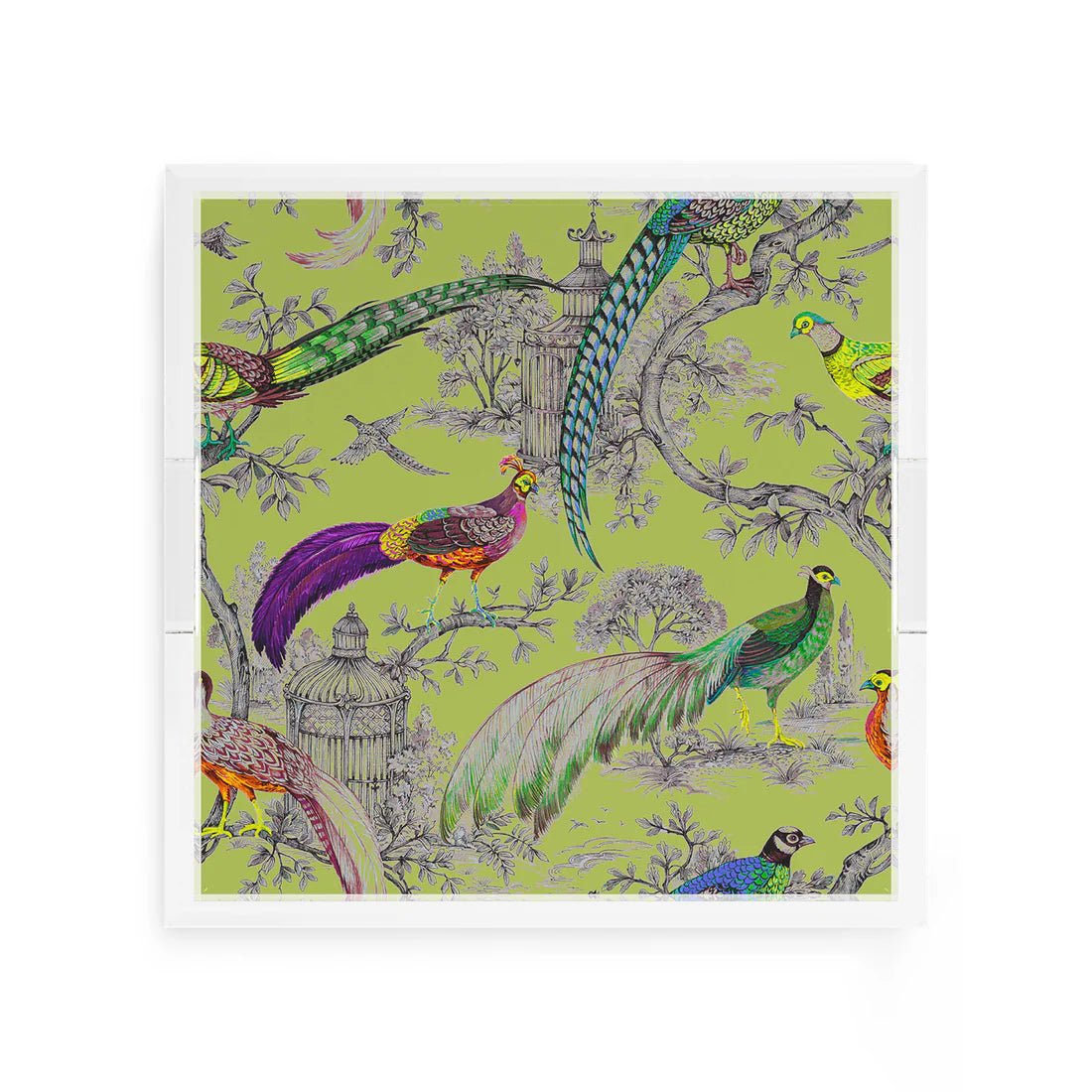 Pheasants Sauvage St Germain Acrylic Square Decorative Tray - LaFayes
