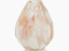 Small Blush Mosaic Handblown Rock Glass Vase - LaFayes