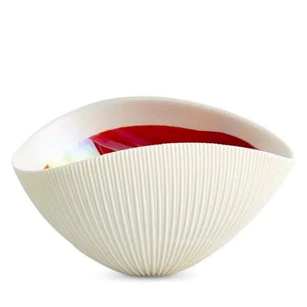 Small Deep Red Pleated Bowl - LaFayes