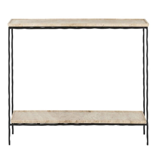 Travertine Console Table - The Art of Broken Pieces