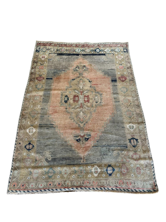 Vintage Rug (Large 48" x 69.5" Pink/Blue/Sand) - The Art of Broken Pieces