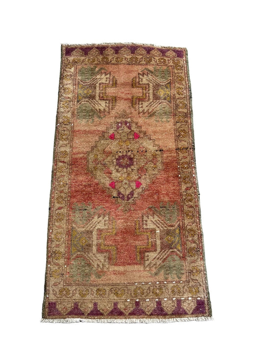 Vintage Rug (Small 20.5" x 40", Purple/Gold) - The Art of Broken Pieces