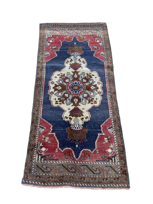 Vintage Rug (Small 20.5" x 46" Violet/Red/Cream) - The Art of Broken Pieces